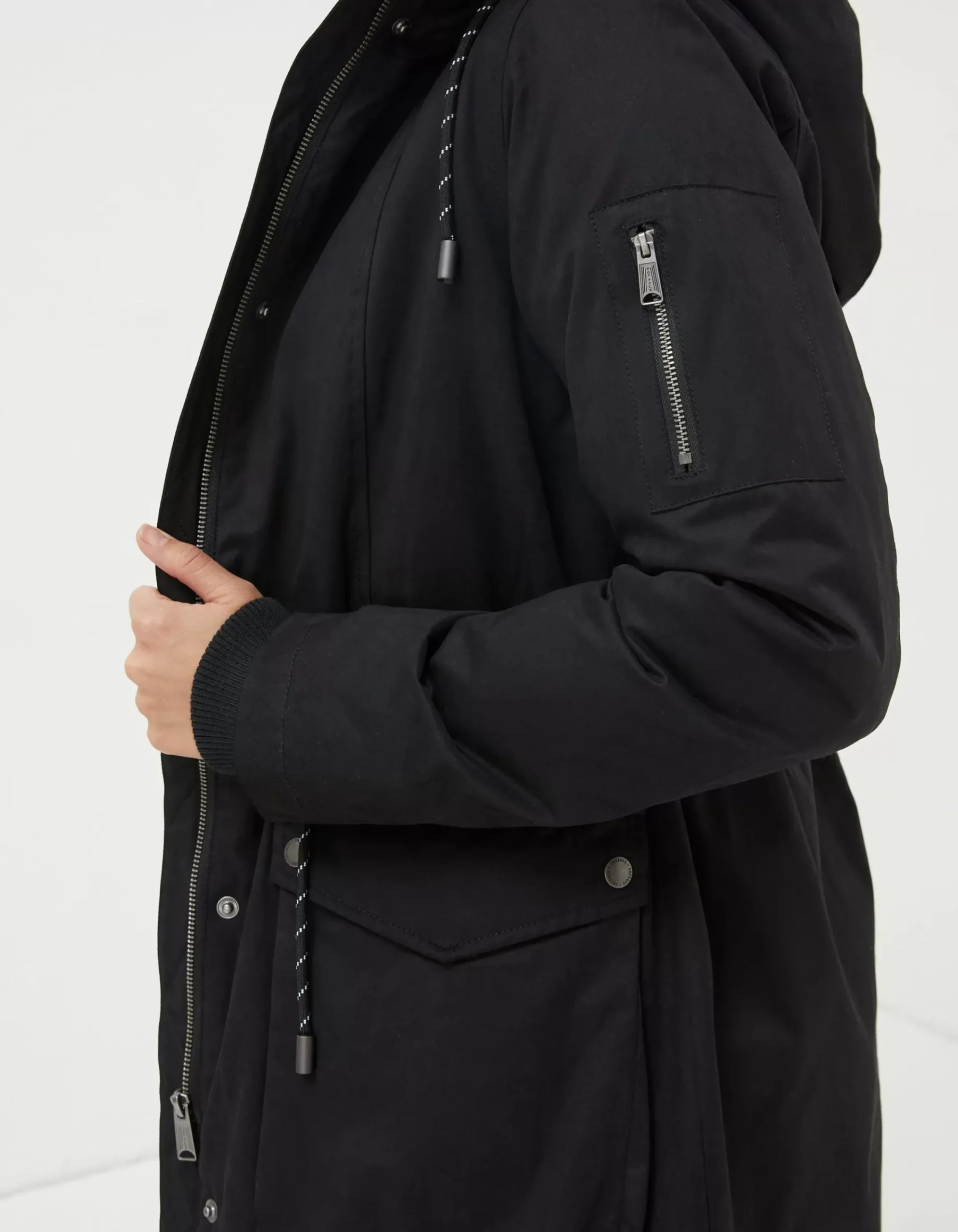 FatFace Maya Parka Coat Black Clearance