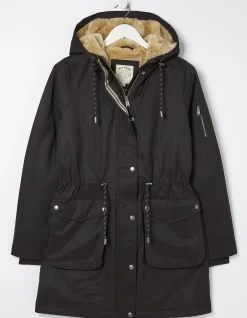 FatFace Maya Parka Coat Black Clearance