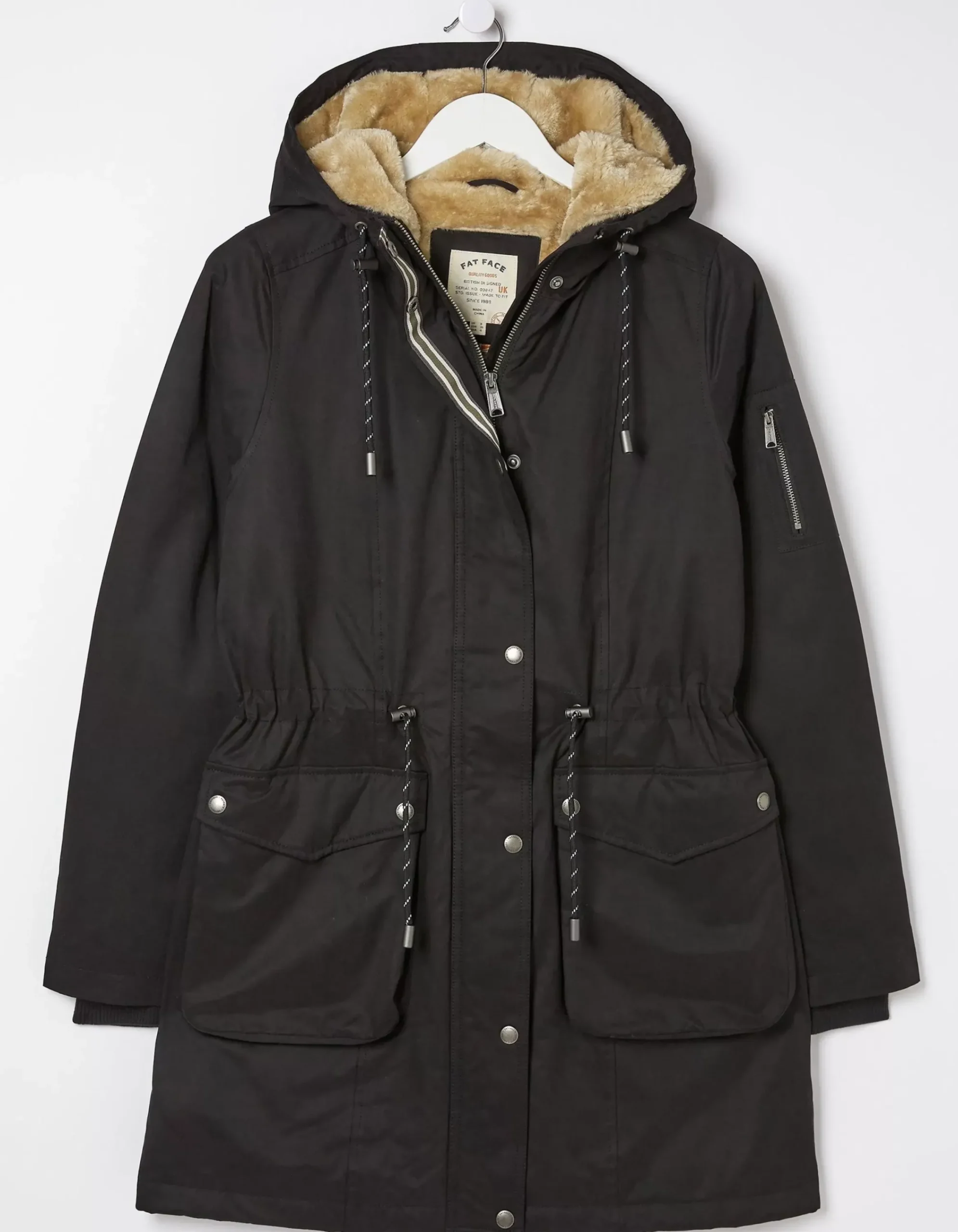 FatFace Maya Parka Coat Black Clearance