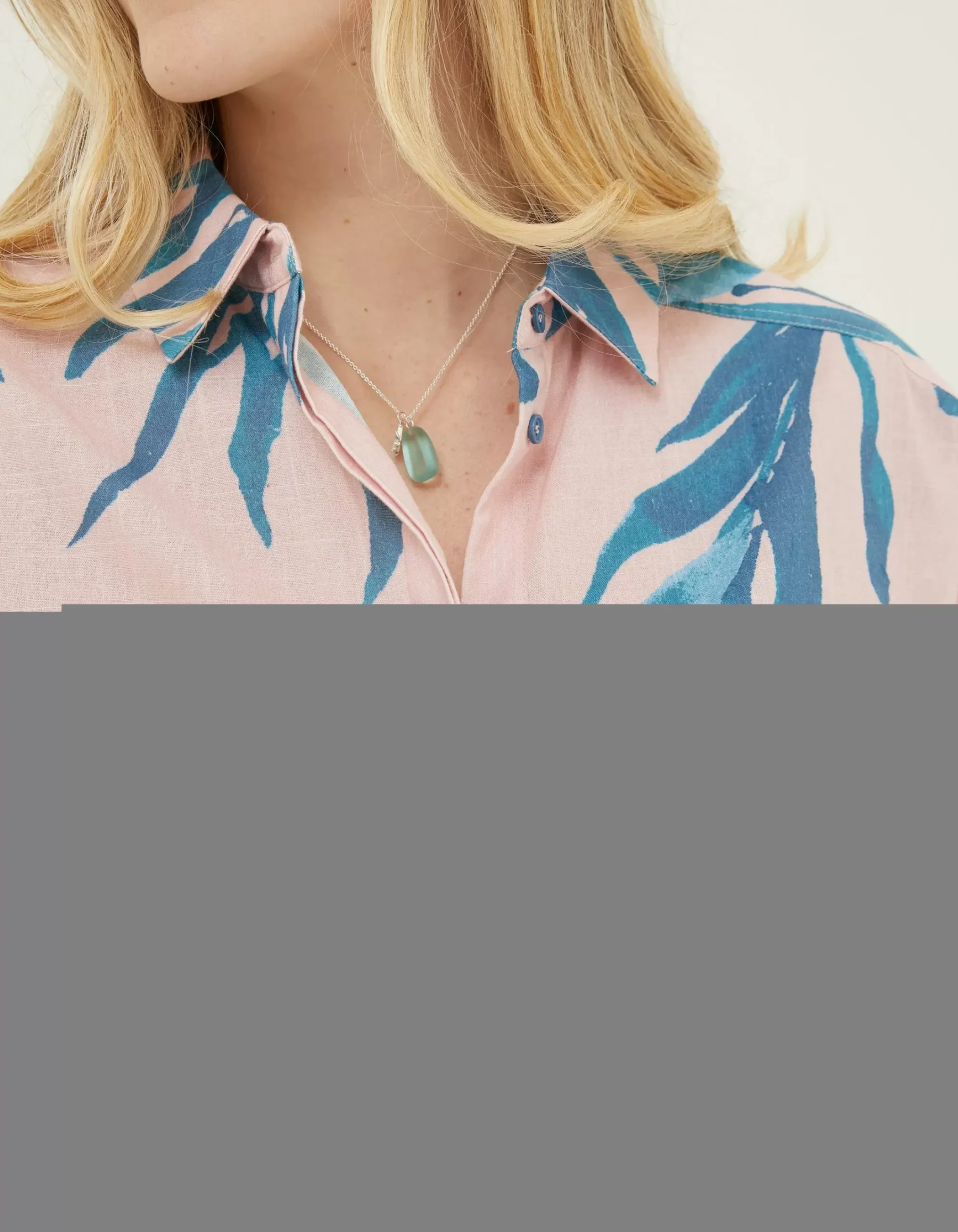 FatFace Mcs Billie Seaweed Shirt Light Pink Hot