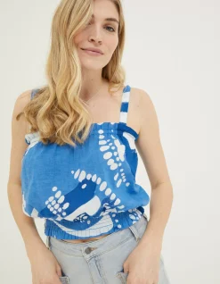 FatFace Mcs Erin Painted Shell Cami Cobalt Blue New