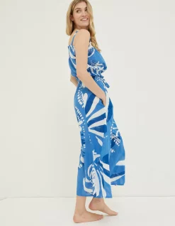 FatFace Mcs Nora Painted Shell Maxi Skirt Cobalt Blue New
