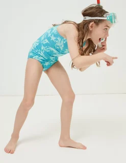 FatFace Mcs Rock Pool Tankini Aqua Blue Discount