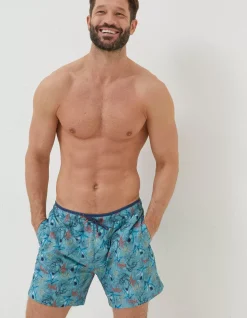 FatFace Mcs Trevose Coral Swim Shorts Duck Egg Online