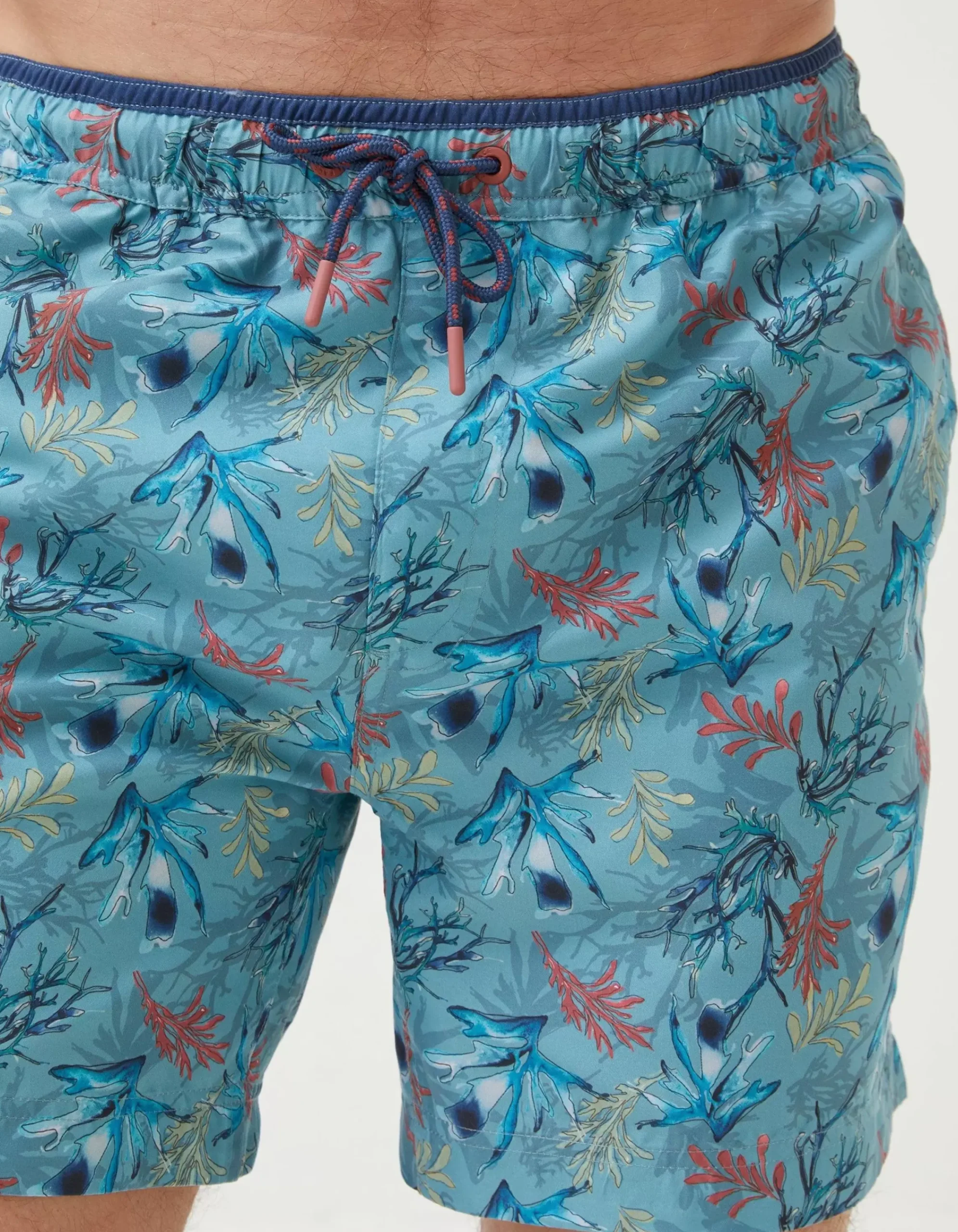FatFace Mcs Trevose Coral Swim Shorts Duck Egg Online