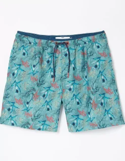 FatFace Mcs Trevose Coral Swim Shorts Duck Egg Online