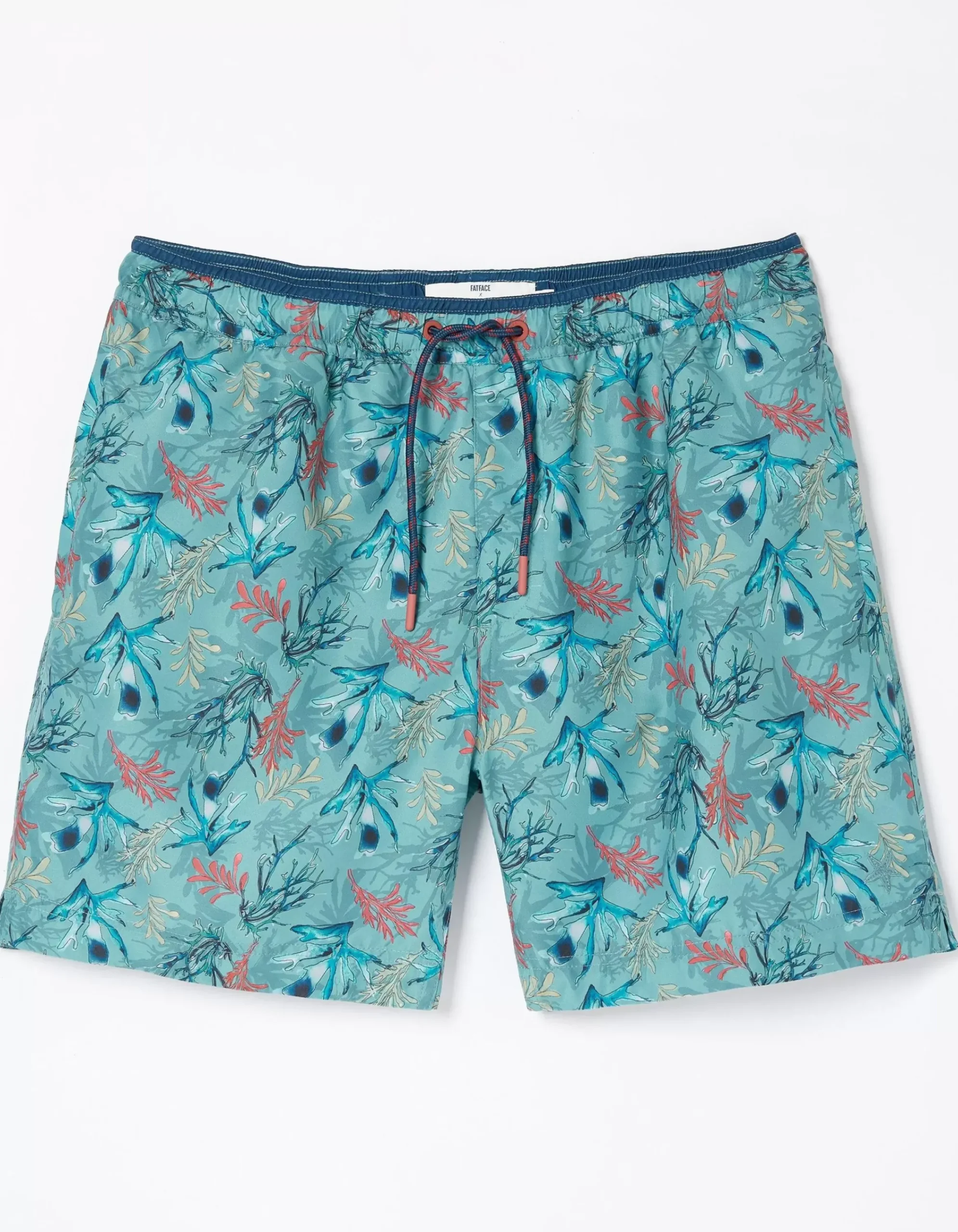 FatFace Mcs Trevose Coral Swim Shorts Duck Egg Online