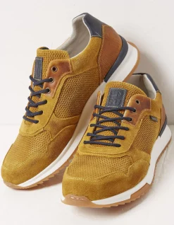 FatFace Men's Leather Trainers Mustard Sale
