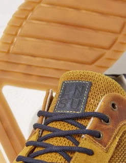 FatFace Men's Leather Trainers Mustard Sale