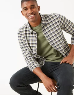 FatFace Miller Check Shirt Khaki Green Best