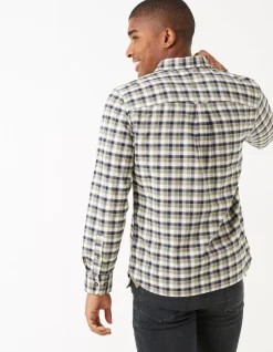FatFace Miller Check Shirt Khaki Green Best