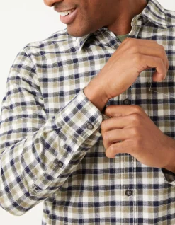 FatFace Miller Check Shirt Khaki Green Best