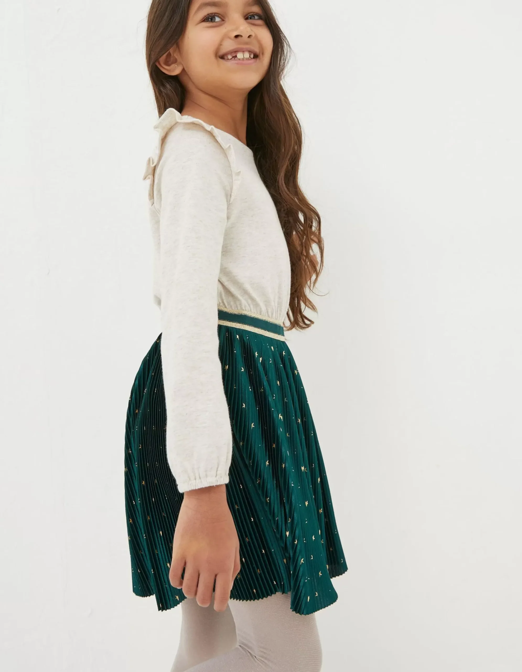 FatFace Millie Star Print Dress Emerald Green Sale