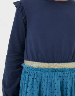 FatFace Millie Tulle Spot Dress Teal Green New