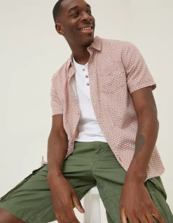 FatFace Mini Geo Print Shirt Rust Red Online
