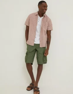 FatFace Mini Geo Print Shirt Rust Red Online
