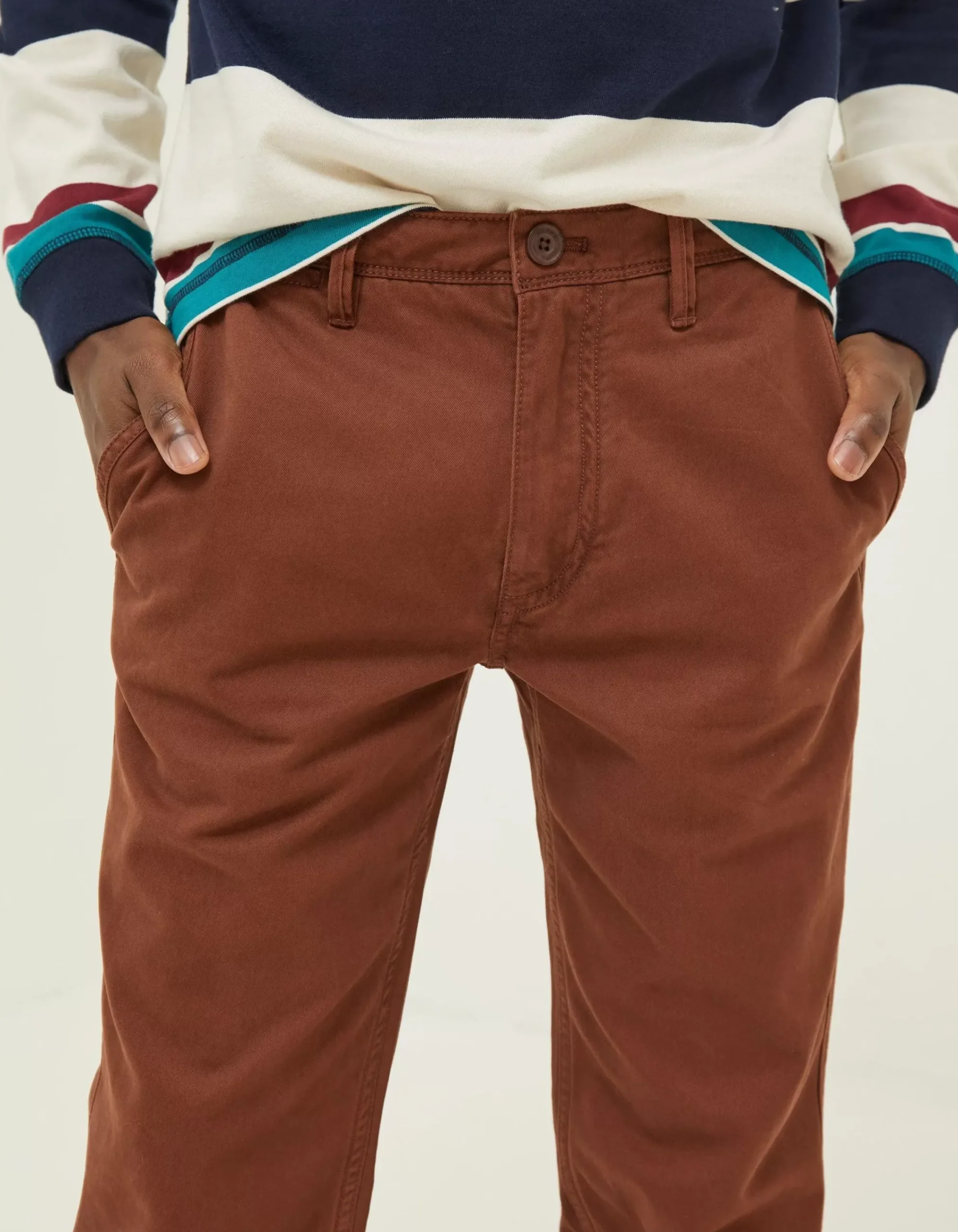 FatFace Modern Coastal Chino Chestnut Brown Outlet