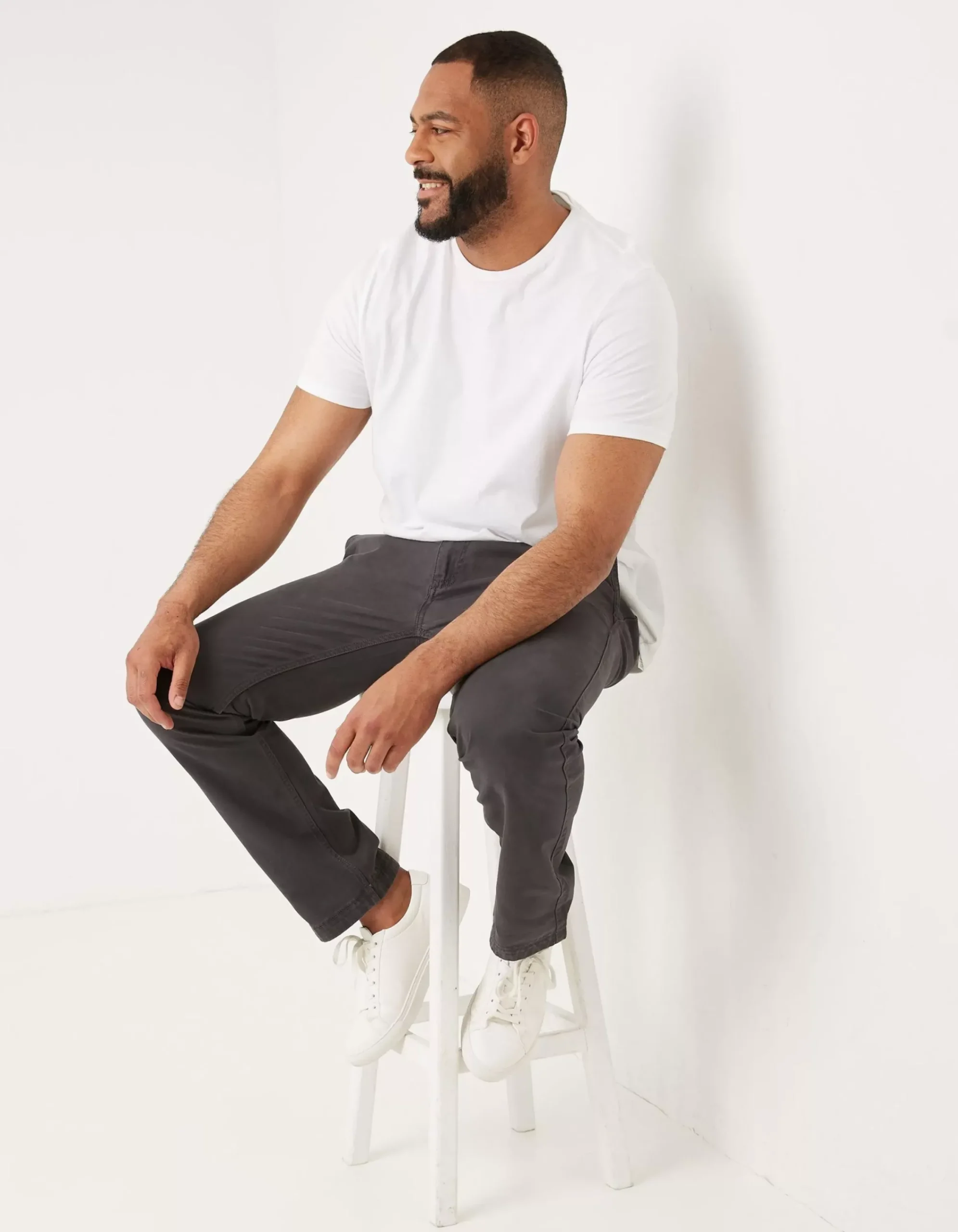 FatFace Modern Coastal Chinos Charcoal Grey New