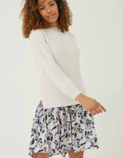 FatFace Mollie Boat Neck Jumper Ivory Discount