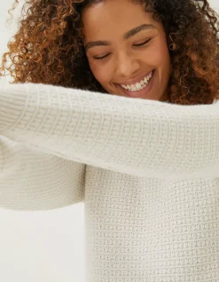 FatFace Mollie Boat Neck Jumper Ivory Discount