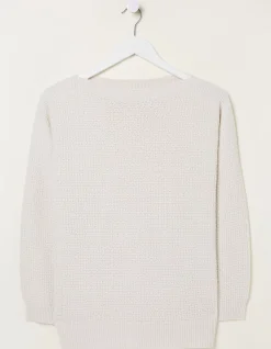 FatFace Mollie Boat Neck Jumper Ivory Discount