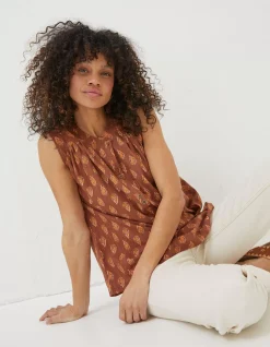FatFace Morgan Woodblock Cami Top Tan Online