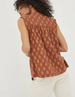 FatFace Morgan Woodblock Cami Top Tan Online