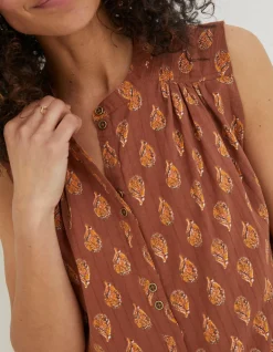 FatFace Morgan Woodblock Cami Top Tan Online