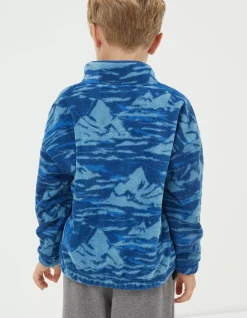 FatFace Mountains Microfleece Sweatshirt Blue Sale