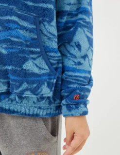 FatFace Mountains Microfleece Sweatshirt Blue Sale