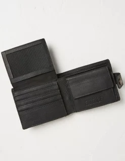 FatFace Multi Compartment Leather Wallet Black Online