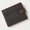 FatFace Multi Compartment Leather Wallet Chocolate Brown Sale