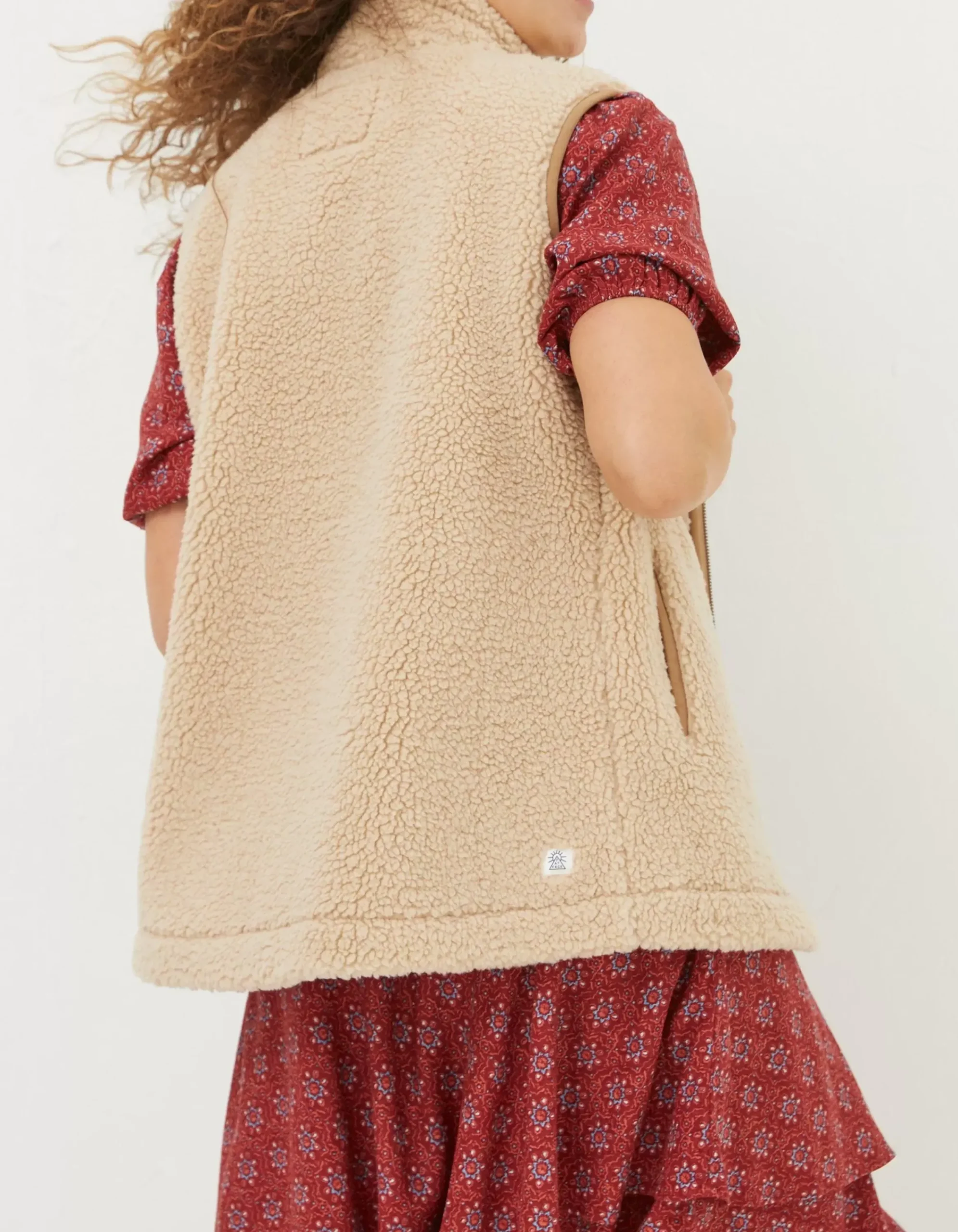 FatFace Murphy Fleece Gilet Ivory Hot