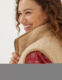 FatFace Murphy Fleece Gilet Ivory Hot