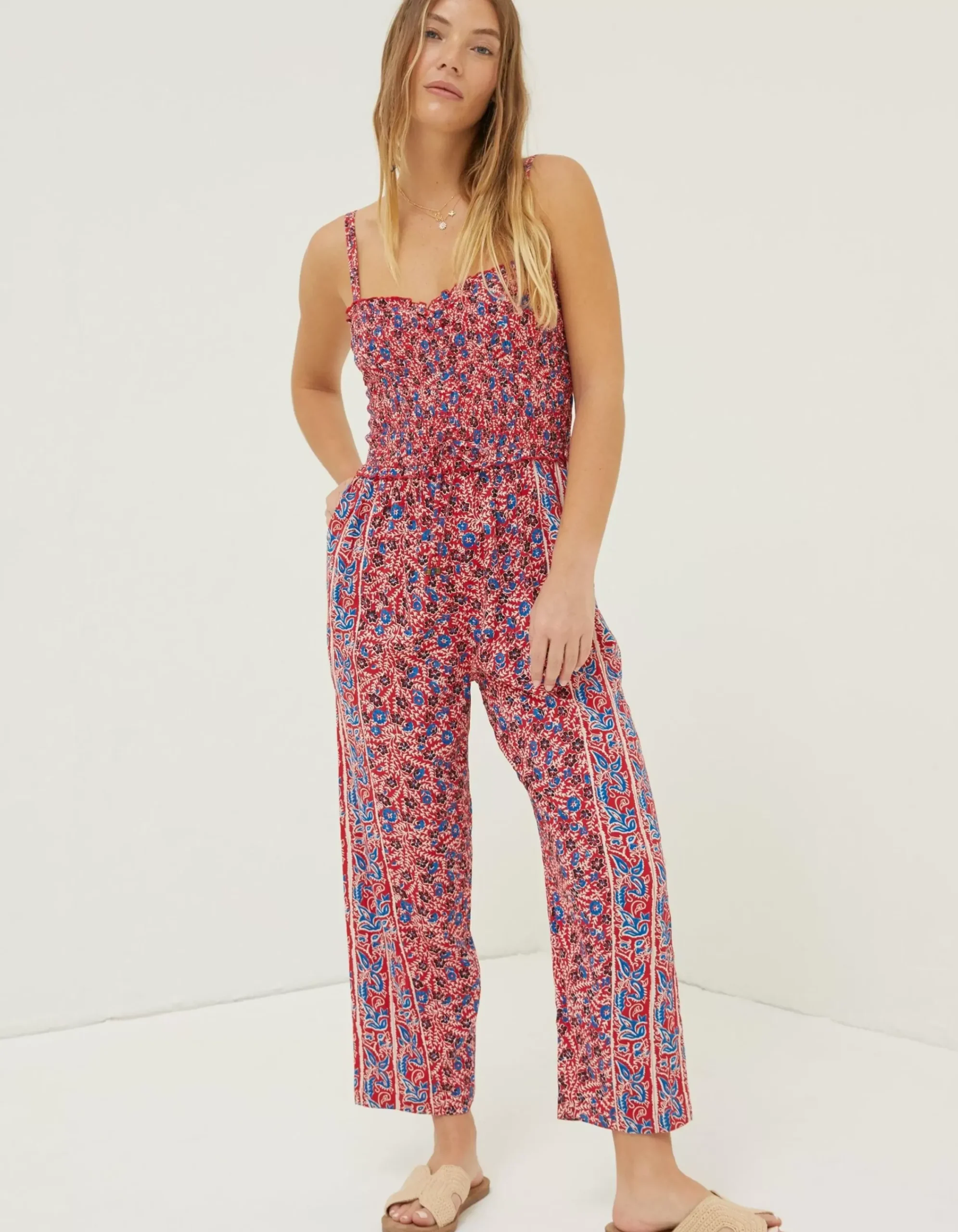 FatFace Natalie Meadow Jumpsuit Tomato Red Best