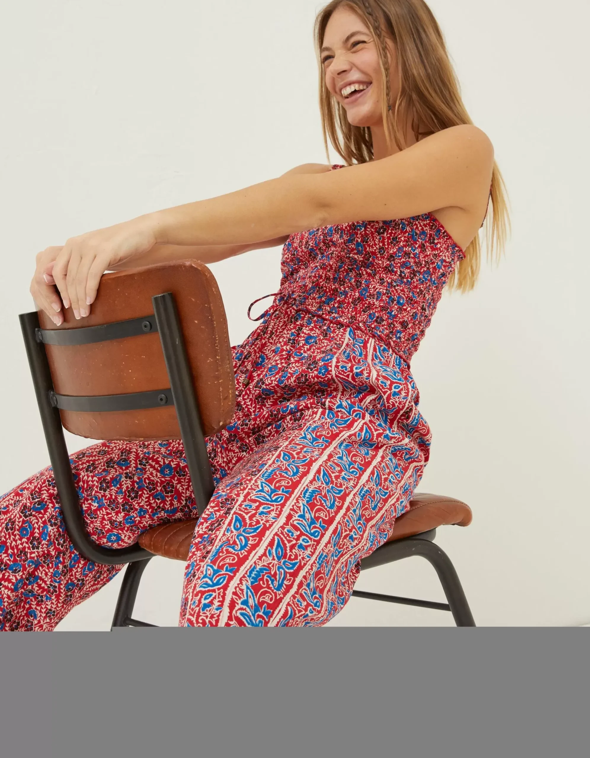 FatFace Natalie Meadow Jumpsuit Tomato Red Best