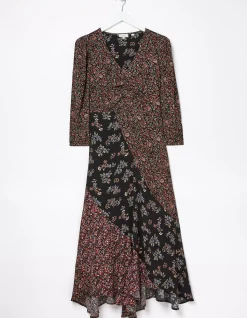 FatFace Nate Craft Floral Midi Dress Black Sale