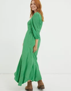 FatFace Nate Midi Dress Bright Green Hot