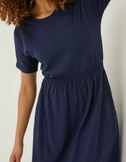 FatFace Navi Jersey Midi Dress Navy Clearance