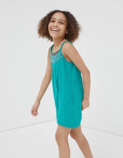 FatFace Nellie Embroidered Playsuit Green New