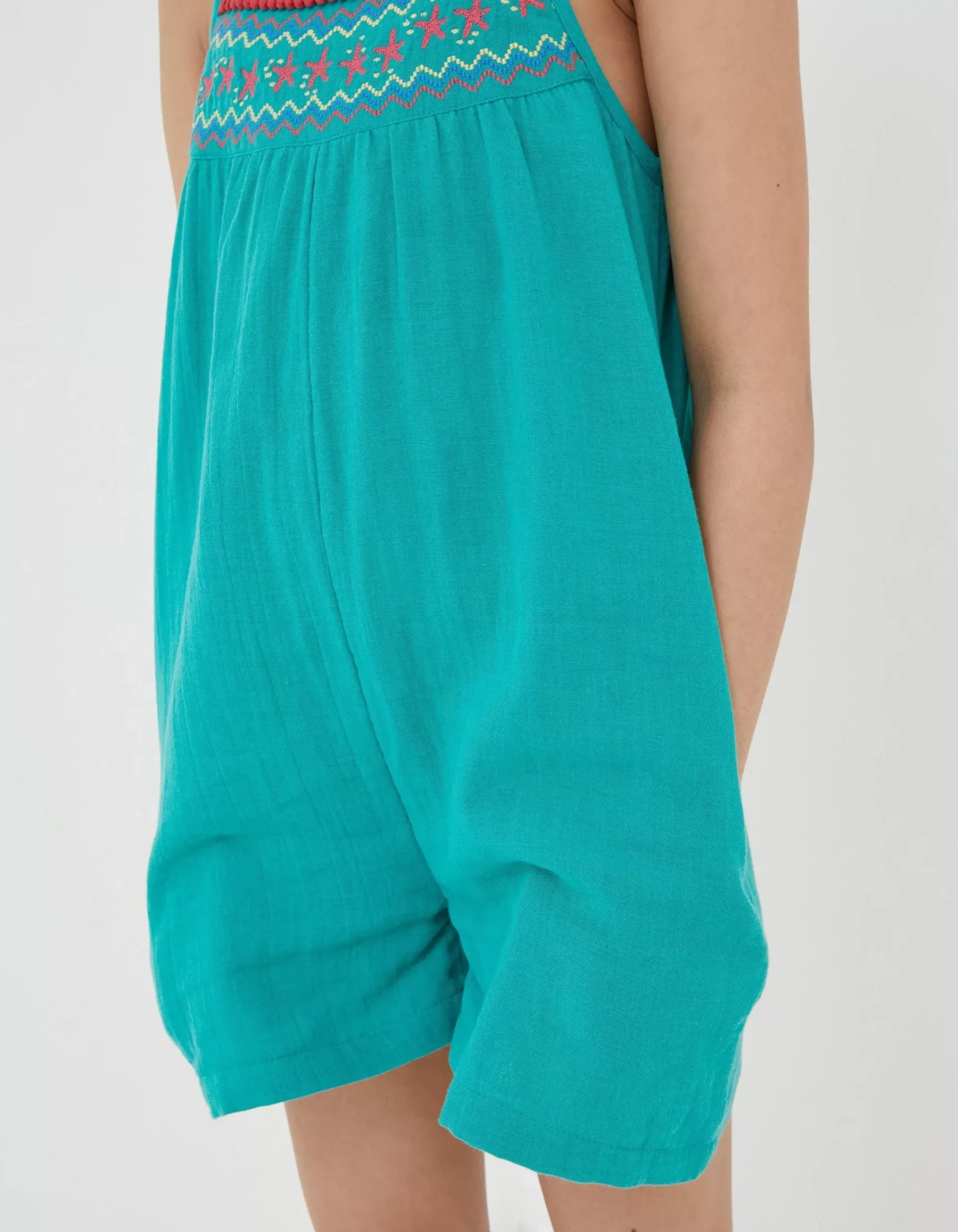 FatFace Nellie Embroidered Playsuit Green New