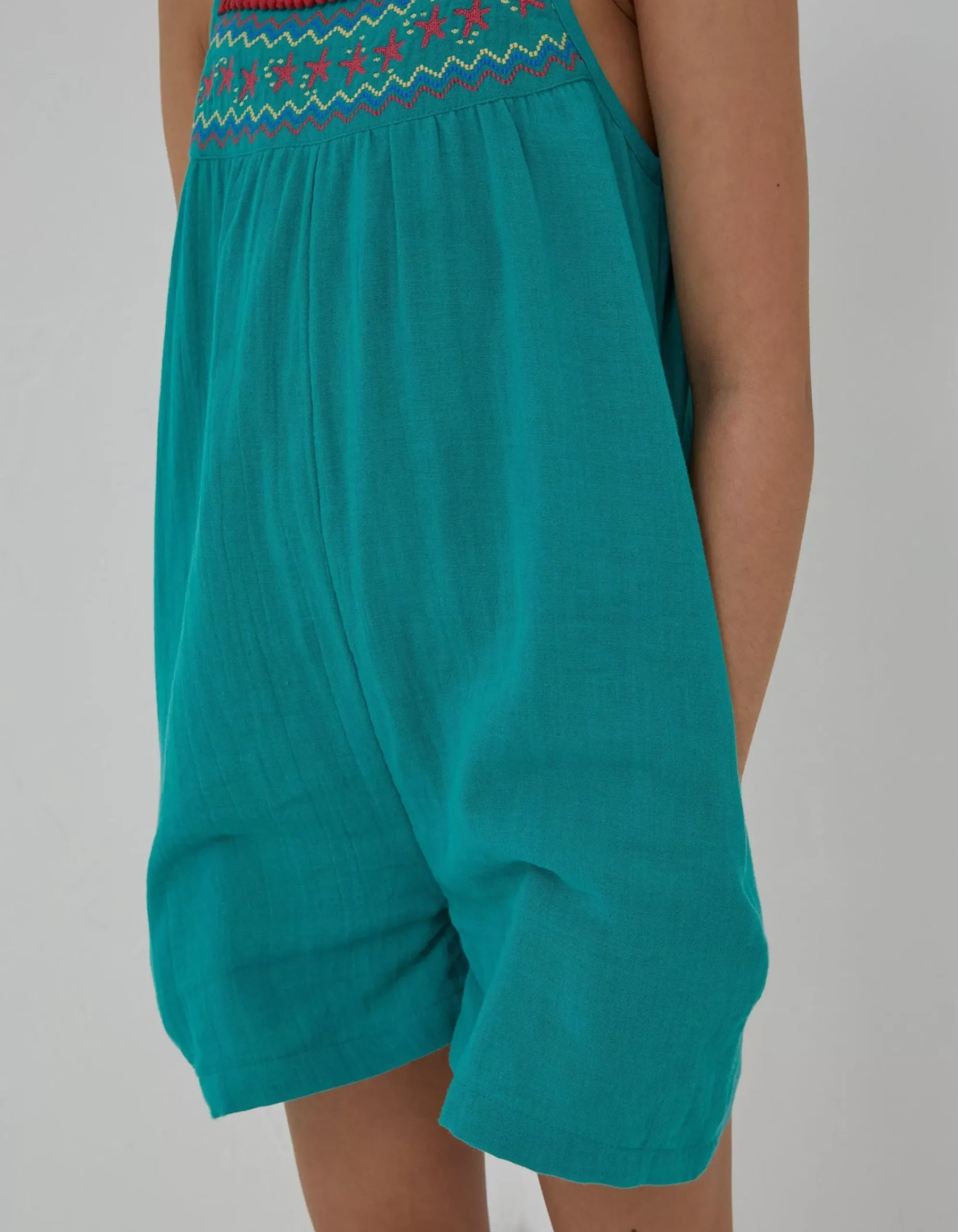 FatFace Nellie Embroidered Playsuit Green New