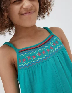 FatFace Nellie Embroidered Playsuit Green New