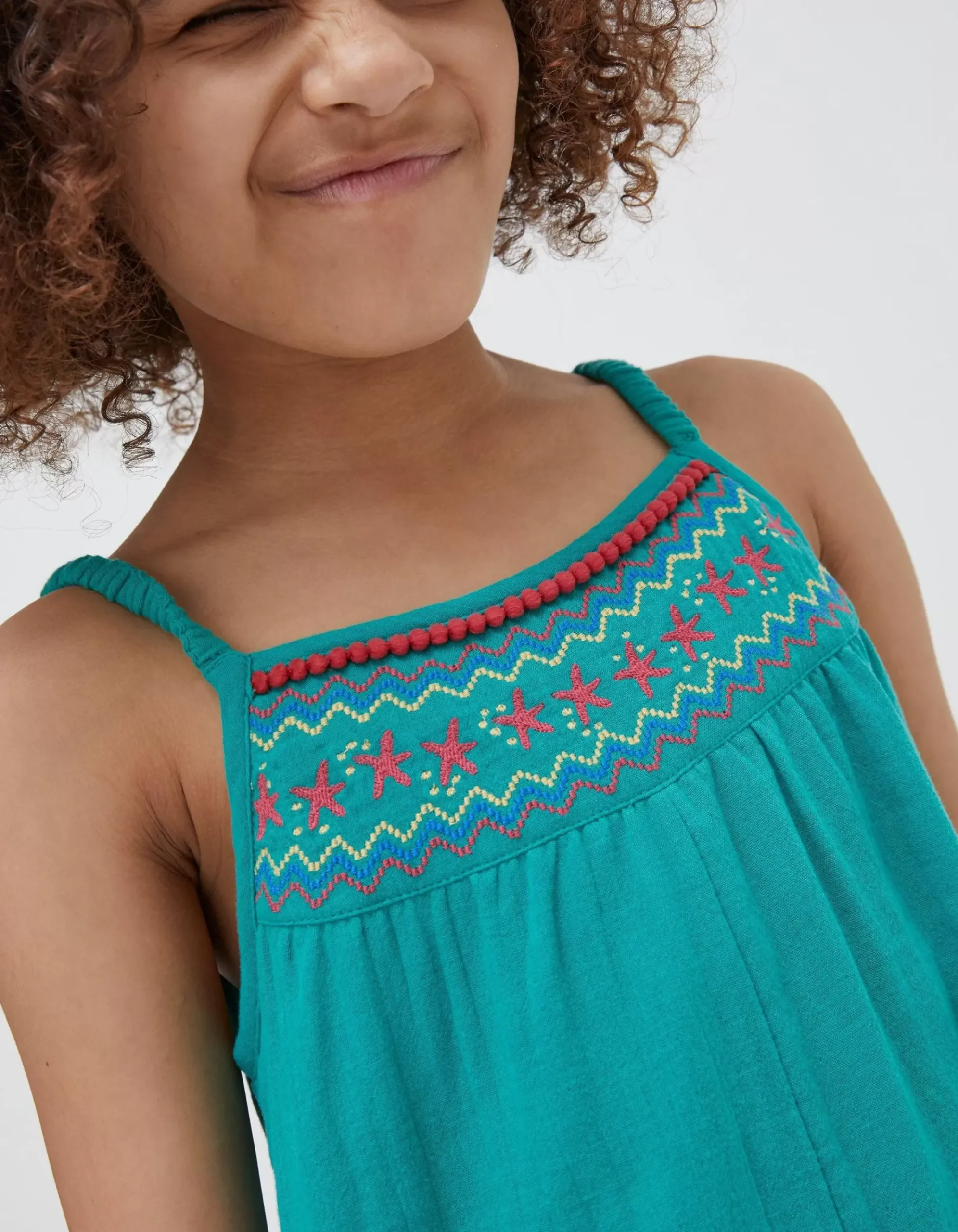 FatFace Nellie Embroidered Playsuit Green New