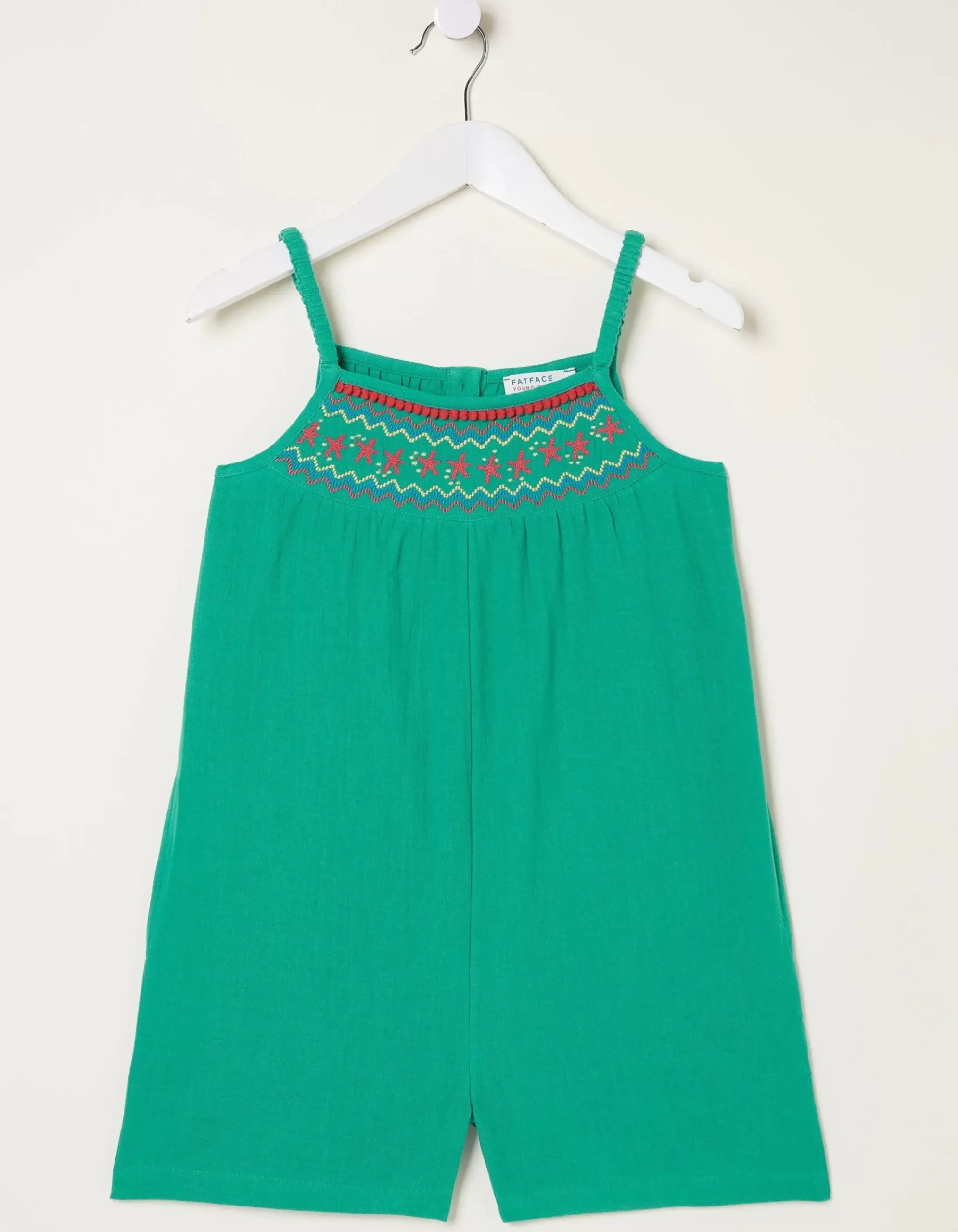 FatFace Nellie Embroidered Playsuit Green New