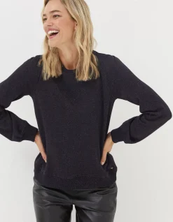 FatFace Noa Sparkle Crew Neck Sweatshirt Navy Online
