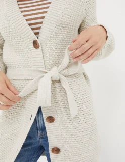 FatFace Olivia Belted Cardigan Ivory