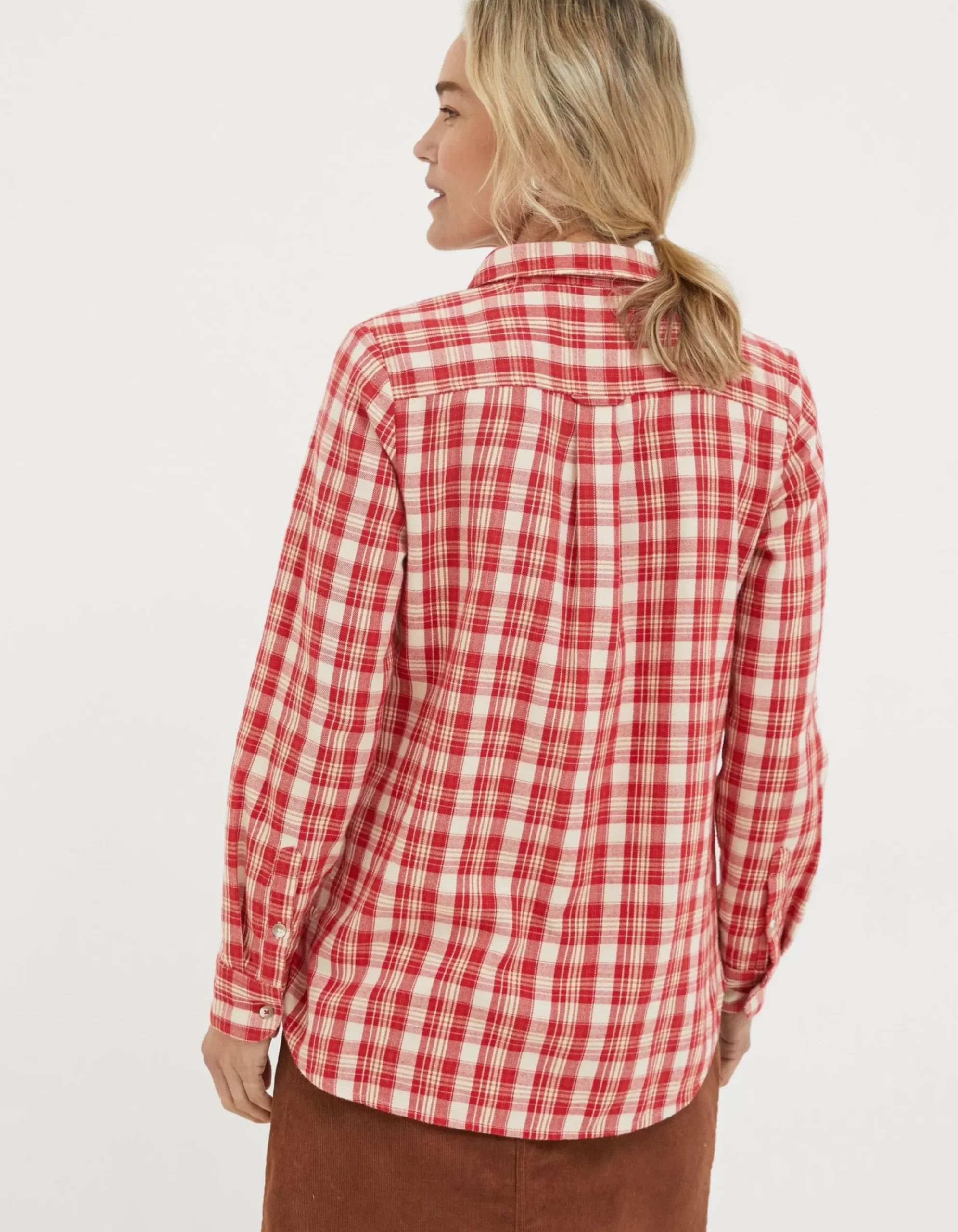 FatFace Olivia Check Shirt Washed Red Best