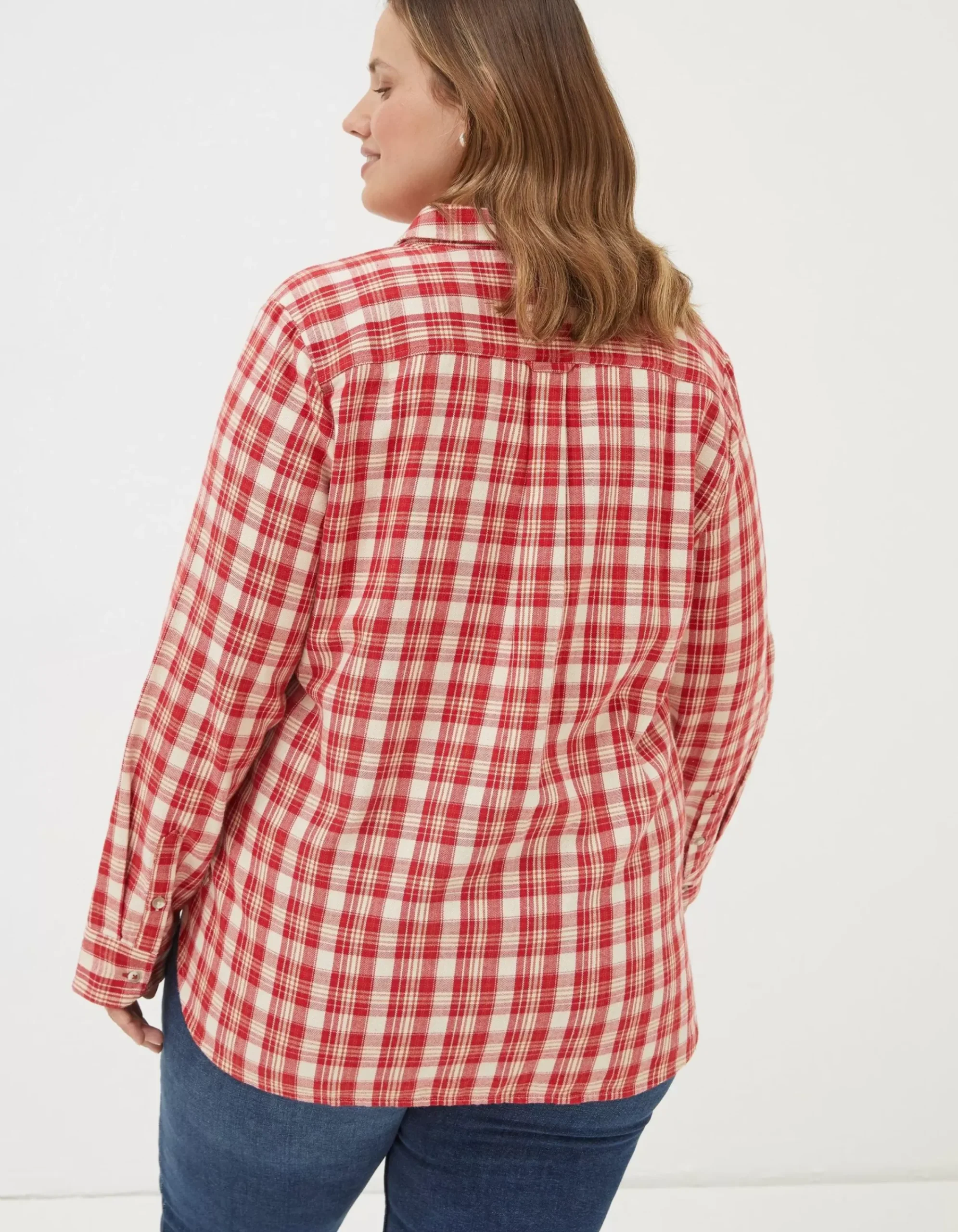 FatFace Olivia Check Shirt Washed Red Best