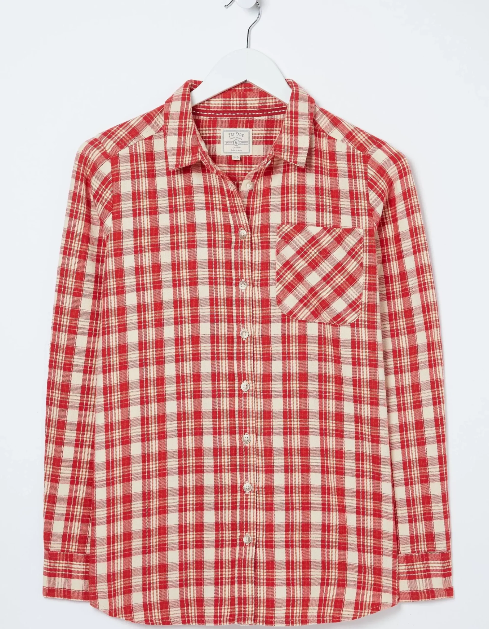 FatFace Olivia Check Shirt Washed Red Best